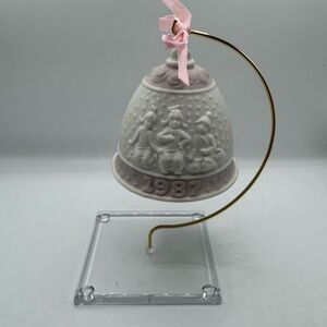 LLLADRO ✨ 1987 ornament porcelain bell pink ribbon original box